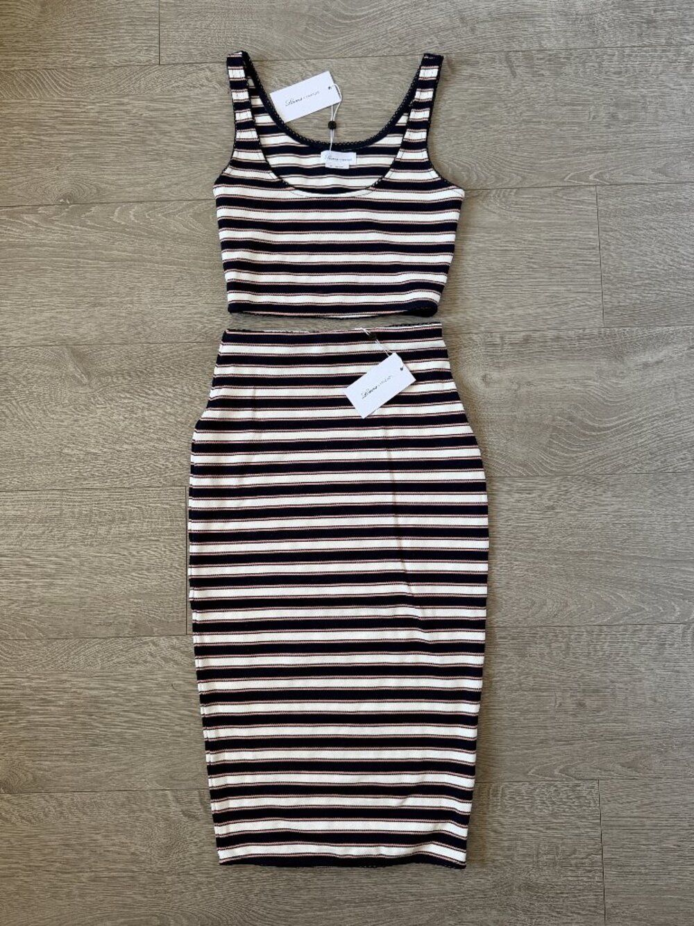 Lovers + Friends NWT Striped Knit 2-Piece Top & Skirt Set XXS